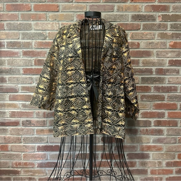 Chico’s 100% Silk Sheer Embroidered Jacket, Chico’s Size 2 (US Size Medium) - Picture 1 of 8